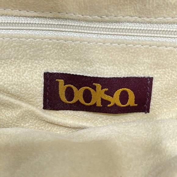 BOLSA Women's Handbag Leather Hobo Gold Baguette - Picture 10 of 14